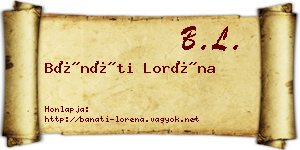 Bánáti Loréna névjegykártya